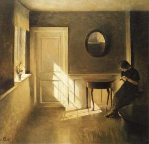 Interior con muchacha leyendo, 1908. Colección privada. Peter Ilsted (1861-1933). 